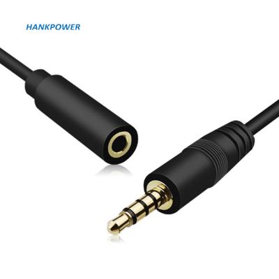 China High Quality Gold 3.5 Mm Car Male To Female Stereo Earphone Audio Extension Cable For Car Home Stereos Phone MP3 for sale