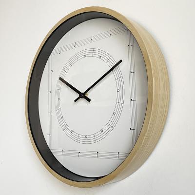 China Creative Japan style wall clock dial design antique plastic wooden frame effect wall clock 14 inch for sale