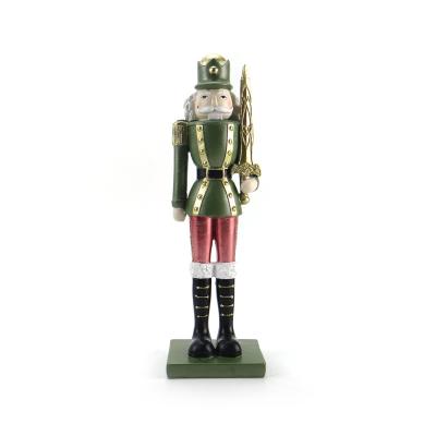 China Christmas Decoration Ornament Modern Indoor Fireplace Table Nutcracker 10inch Festive Ornament (Green) for sale