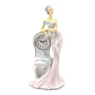 China Contemporary Pink Chair Clock Girl Fashion Clock Classic Decoration Desk Ornament for sale