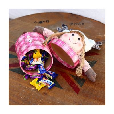 China 2021 Cute Eco-friendly Christmas Cartoon Doll Ornament Christmas Gift Box Candy Chocolate Packing Box for sale