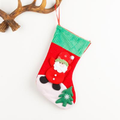 China Santa Claus Christmas Knocks Gift Bag Corduroy Mouth Christmas Stocking Decorations Christmas Tree Ornaments for sale