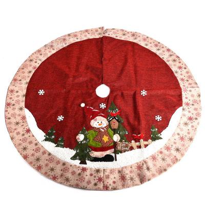 China Festival Home Decoration New Year Christmas Tree Skirt Christmas Tree Foot Cover Lines 18 Inch Christmas Tree Canvas Skirt for sale