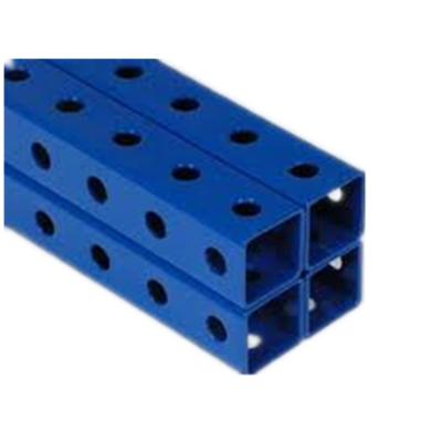 China Structure Pipe 70*70 Mm Powder Coated Ms Steel Square Tube Perforated For Squat Rack Equipment for sale