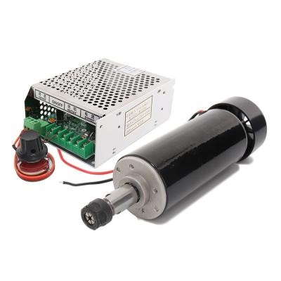 China HanBuild 500w Drip Proof Air Cooled Spindle Motor 52mm + Power Supply Gear Governo For 500W Engraving Machine CNC Spindle Motor Kit for sale