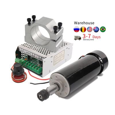 China HanBuild 500w Spindle Motor 52mm Clamps + Gear Governo 500W CNC Spindle Motor Kit Air Cooled Drip Proof Power Supply for sale