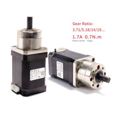 China Nema17 Steel Motor 1.7A 17HS6401S-PG5.18-1 14-1 42 Speed ​​Stepper Motor 70.N.cm for CNC Milling Machine Gear Turbine Stepper Motor for sale