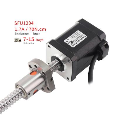 China Hotels HanBuild 42 Ball Screw Motor 7hs6401S-SFU1204 100mm 1.7A 70N.CM Angle 1.8 Degree 1 For CNC 3D Printer nema17 Ball Screw Motor for sale