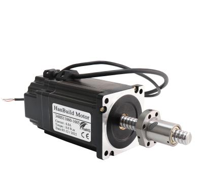 China Hotels HanBuild 86 stepper motor 34HS11860-1605-YC-PD-300mm 8N.M brake 6A permanent magnet ball screw motor for CNC 3D printer nema34 for sale