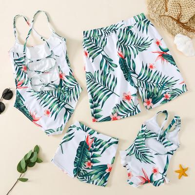 China Logo Private Tag Parent-Child Swimsuit Customized Wholesale Hot Sale Breathable Set For Family Swimwear for sale