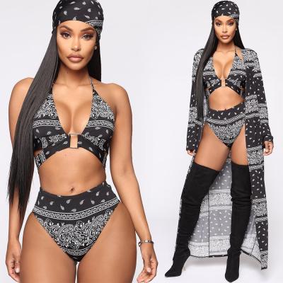 China 2021 New Arrivals African Custom Logo Bathing Suits Cover Ups Size Long Sleeve Breathable And More 3 Piece Swimwear For Women for sale