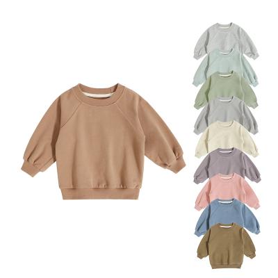 China 2023 breathable new trend spring Autumn Wholesale Child Clothing Ribbed cuffs custom embroidery long sleeve organic cotton kids sweatshirts for sale