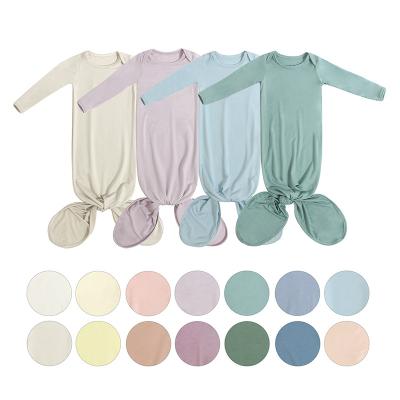 China Wholesale Breathable Baby Clothes Natural Spring Sleepwear Toddler Breathable Pajamas With Mitten Cuffs Rayon Baby Bamboo Sleeping Bags for sale