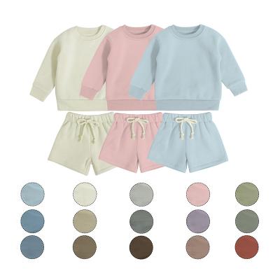 China OEM new arrival boutique children's casual clothing wholesale autumn 100%c cotton two pieces baby boy clothes sets for sale