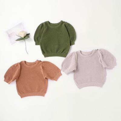 China Low MOQ Breathable RTS Boutique Customize Summer Cotton Kids Clothing Baby Latern Sleeve Cotton Kids Girl Select Sweater for sale