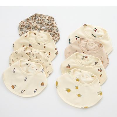 China RTS New Viable Fashion Baby Bibs Wholesale For Newborn Baby Cotton Drooling With Snap Button Unisex Baby Bibs for sale