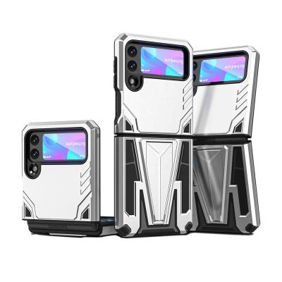 China Magnetic Dual Layer Shockproof Stand Holder Protective Cover Phone Case For Samsung Galaxy Z Flip 3 5G Flip3 for sale