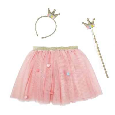 China Sweet/Beautiful Beautiful Girls Tutu Dress Princess Tutu Skirt Crown Tutu Skirt Set (Crown Headband and Crown Magic Wand) for sale