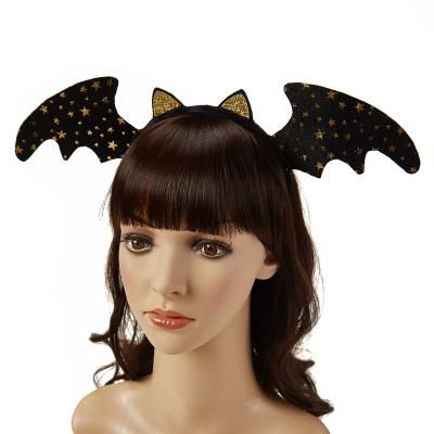 China Wholesale Black Fashion Bat Cat Ears Decoration Headband For Halloween Party for sale