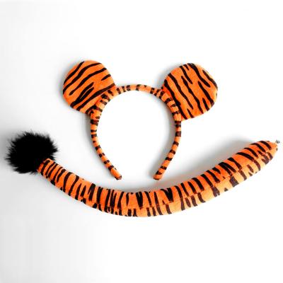 China 2021 Halloween Tiger Children's Lovely Animal Set Costume Set Cosplay Wholesale Cartoon With Tiger Ear And Tail for sale