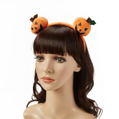 China Lovely Hairy Halloween Smiling Pumpkin Double Headband For Party Hair Accessories for sale