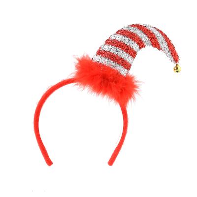 China Wholesale Fashion Decorative Hat With Red Feather Headband For Christmas Party for sale