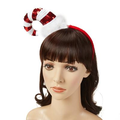 China The Latest Fashion Design Christmas Net Hat Hairband Party Headband Christmas Hat Feather Headband For Kids for sale