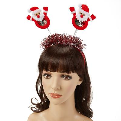 China Beautiful New Red Pompom Santa Claus Style Headband Cheer Santa Headband For Party for sale