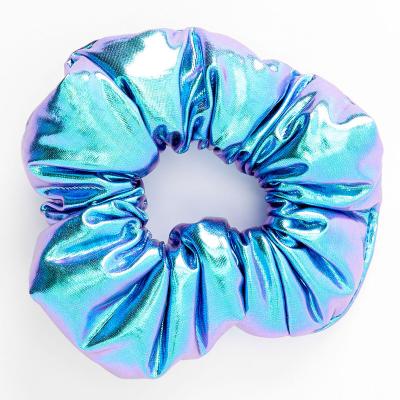 China Beautiful Fashion Women Girls Puffy Metallic Mermaid Hair Scrunchies Custom Lilac Purple Hair Accessories For Party for sale