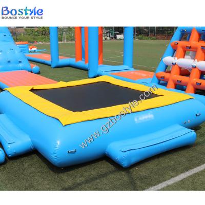 China Amusement Park Inflatable Water Floating Island / Inflatable Floats Water Trampoline For Water Park for sale