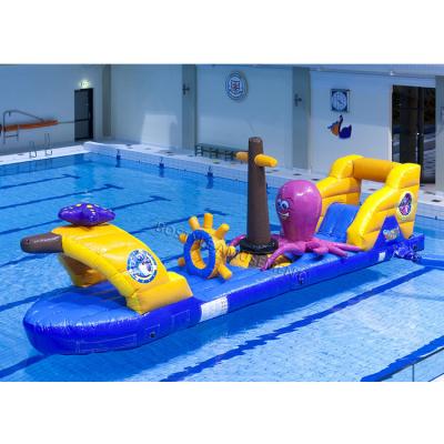 China Plato 0.55mm PVC Tarpaulin Animals Theme Inflatable Floating Obstacle Course / Water Park For Sale for sale