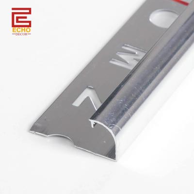 China Aluminium Polished Round Edge Tile Trim Wall Metal Tile Edge Trim Customizable for sale