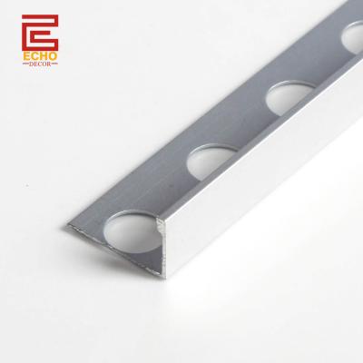 China 10mm Aluminium Straight Edge Tile Trim Minimalist Polished Chrome Edging Strip for sale