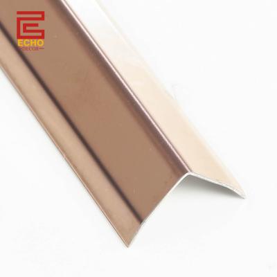 China Rose Gold Polished Stainless Steel Tile Trim 20mm L Shaped Tile Metal Corner Trim for sale