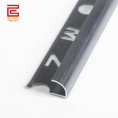 China Decorative Nickel Grey Bullnose Tile Edging Trim Profile Round Tile Edge Trim for sale