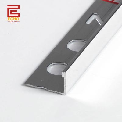 China 10mm Decorative Ceramic Tile Transition Strip Grey Chrome Tile Edging Strip for sale