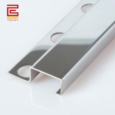 China 316 Polished Square Edge Stainless Steel Tile Trim 20mm For Wall Tile for sale