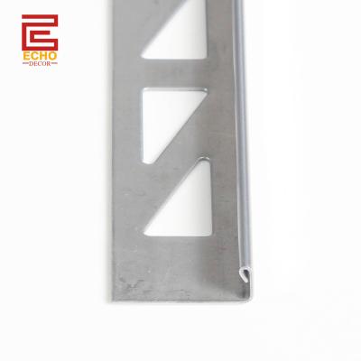 China Brushed L Shape Metal Edge Strips Stainless Steel 6mm Tile Edge Trim for sale