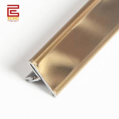 China Metal T Shaped Tile Edging Trim Stainless Steel Flexible Transition Tile Trim for sale