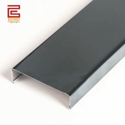 China Flat Listello Stainless Steel Tile Trim 100mm Wide Black Tile Edge Moulding for sale