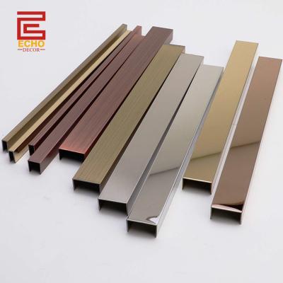 China Modern 304 Stainless Steel Tile Trim Metal Shower Wall Tile Edge Trim 20mm for sale