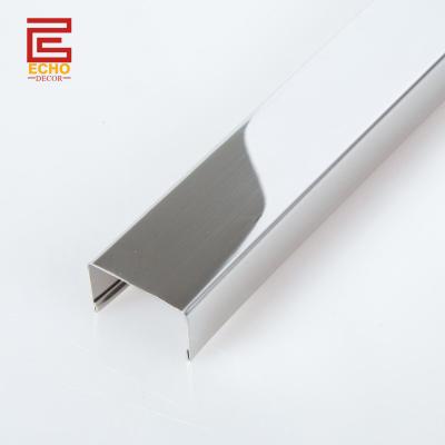 China Contemporary Stainless Steel Tile Trim Sleek Metal Polished Nickel Tile Trim for sale