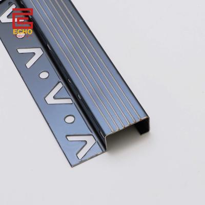 China 201 304 316 Stainless Steel Tile Trim Protection Tile Step Edge Trim for sale