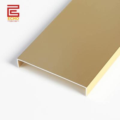 China Matte Gold Listello Tile Border Trim Aluminum Home Depot Metal Tile Trim For Kitchen for sale