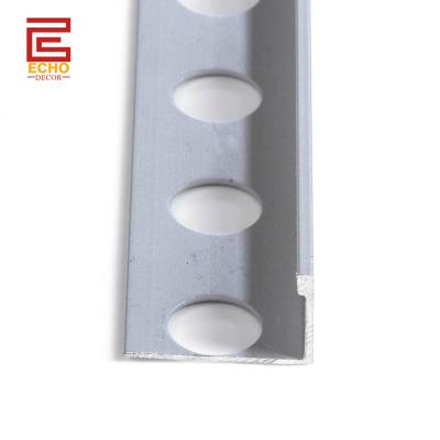 China 12.5mm Anodized Silver Aluminum Tile Trim Waterproof Metal Shower Tile Edge Trim for sale