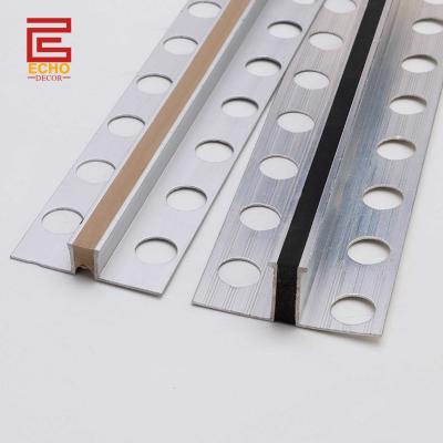 China Durable Aluminum Tile Trim Tiling Over Expansion Joint Cover Strips For Walls And Floors for sale