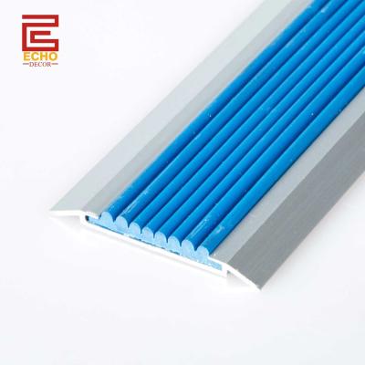 China Flexible Non Slip Aluminium Stair Nosing Edge Trim Flat Step Tread Trim for sale