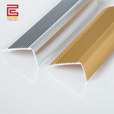 China L Shaped Metal Tile Stairs Edge Trim Step Edging Capping Striping Profiles for sale