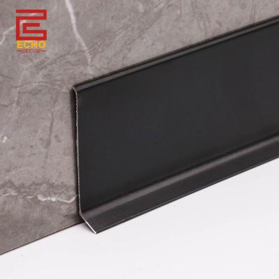 China Modern Tall Aluminum Skirting Board Profiles Black Metal Wall Profiles On House for sale