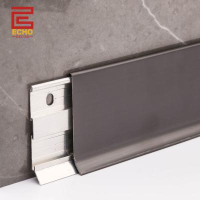 China Stainless Steel Grey Skirting Board Profile 12mm Skirting Board Edging Strips for sale